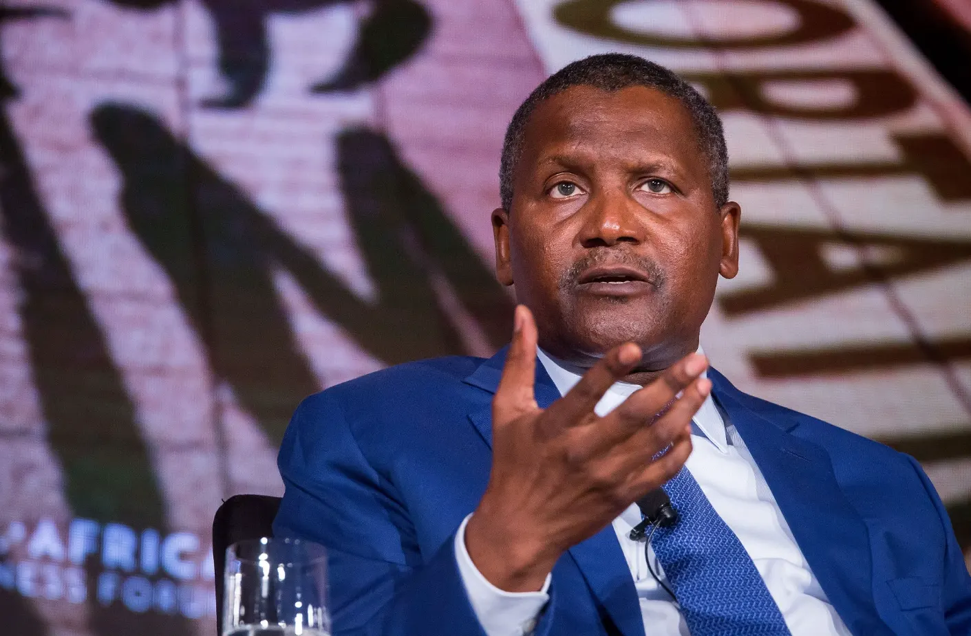 Aliko Dangote in a conference